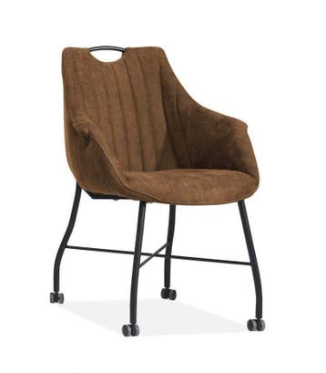 Eetkamerstoel Metric - eetkamerstoelen - Cognac, Nieuw, Overige materialen