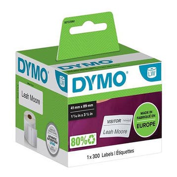 Dymo S0722560 / 11356 verwijderbare witte naambadge, Verzenden, Nieuw, Dymo