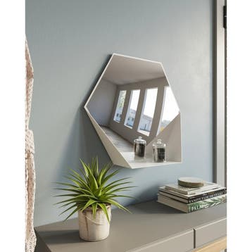 Gorillz Hive Wandspiegel met Plank - Hexagon Spiegel - 60 x, Huis en Inrichting, Woonaccessoires | Spiegels, Verzenden, Nieuw