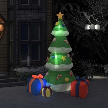 vidaXL Kerstdecoratie opblaasbaar kerstboom LED, Verzenden, Nieuw