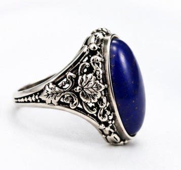 Elegante Lapis Lazuli-ring van 925 sterlingzilver - Ring