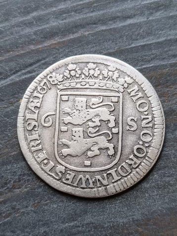 Nederland, West-Friesland 6 Stuivers Scheepjesschelling 1678, Postzegels en Munten
