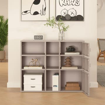 Archiefkast Kliri 81x100x32 cm camel [en.casa], Verzenden, Nieuw in verpakking