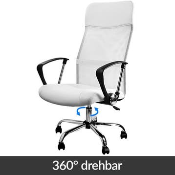 Ergonomische Bureaustoel Wit Kunstleer 122x51x52cm, Verzenden, Nieuw in verpakking