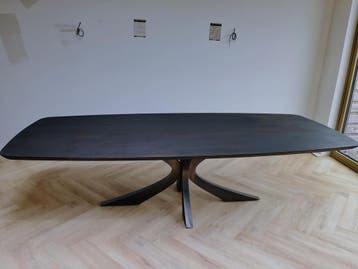 massiefeiken eettafels.organische.kiezel.deens.ovaal, Japandi, 100 tot 150 cm, Eikenhout, Vijf personen of meer