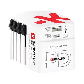 Reisoplader | Skross | World AC45PD | Type B, C, F, G, I, J, Verzenden, Nieuw