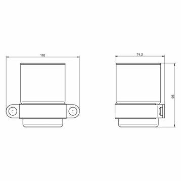 Glashouder Ixi Mat Wit Glas met RVS, Ophalen of Verzenden, Nieuw