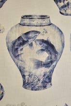 Chinoiserie-stof met antieke vazen, beschilderd - Carpe,