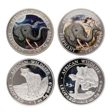 Somalië. 100 Shilling 2018/2020 - African Wildlife 1 Oz (4