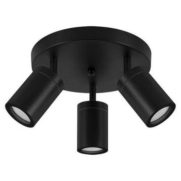 Badkamer plafondspot | Rond | zwart | IP44 | GU10 fitting, Ophalen of Verzenden, Nieuw, Metaal, Plafondspot of Wandspot