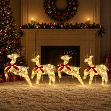 vidaXL Kerst Rendier 4 st 80 LEDs Warmwit 43 x 19 x 65 cm, Diversen, Verzenden, Nieuw