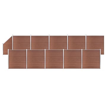vidaXL Schuttingset 10 vierkant en 1 schuin 1830x186 cm HKC, Verzenden, Nieuw, Kunststof, 1 tot 2 meter