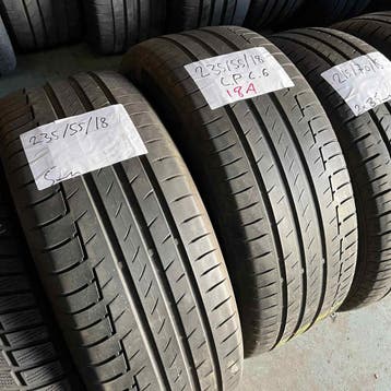 2 x Continental PremiumContact 6 235-55-18 Zomerbanden 5mm, 18 inch, Gebruikt, Ophalen of Verzenden, 235 mm