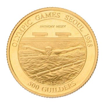 Suriname. 500 Guilders 1988 - Anthony Nesty - Seoul