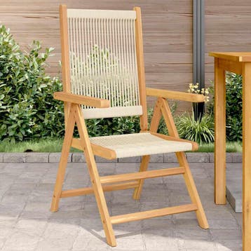 vidaXL Inklapbare stoelen 2 st massief acaciahout en, Tuin en Terras, Verzenden, Nieuw, Hout