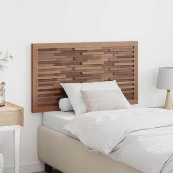 vidaXL Bed Hoofdbord Naturel Massief Teakhout, Huis en Inrichting, Slaapkamer | Bedden, Verzenden, Nieuw, Bruin, Hout