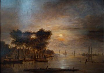 Johannes Verhoogh (1798-1861) - Dutch river landscape by