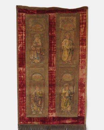 Textiel - 123 cm - 69.5 cm - Fragment van een stola,