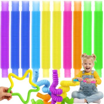 Kruzzel sensorische pop tubes – 10 buigzame, rekbare buiz., Ophalen of Verzenden, Nieuw