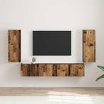 vidaXL TV Wandkast 2 pcs Oud Hout 30 x 31 x 80 cm Bewerkt, Huis en Inrichting, Kasten | Televisiemeubels, Minder dan 50 cm, Verzenden