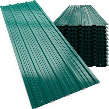 Trapezium Dakplaten 12 Stuks Groen Metaal 129x46cm, Verzenden, Nieuw