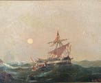 Johan Baptist Weiss (1812-1879) - Seascape with ship