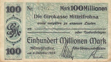 Staedte en Gemeinden nach 1914 Mittelfrohna (sa ), Verzenden