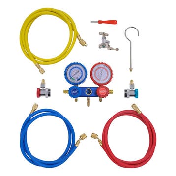 vidaXL Manometer 2-richtingen set in opbergkoffer, Doe-het-zelf en Verbouw, Gereedschap | Handgereedschap, Verzenden, Nieuw