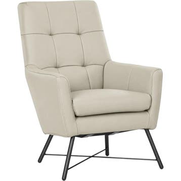 Leren fauteuil Proud - Toledo Misty (crème), Nieuw, Ophalen of Verzenden, 75 tot 100 cm, Industrieel, Modern
