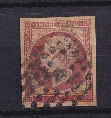 Frankrijk 1853 - Prijs 3400€, carmin clair Napoléon 1fr -, Gestempeld