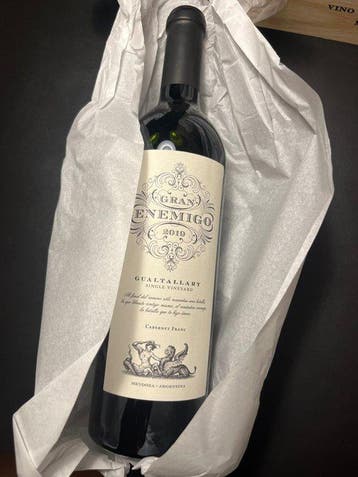 2019 Gran Enemigo, Gualtallary Single Vineyard Cabernet, Nieuw