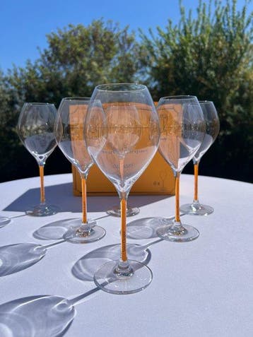 Champagneglas - Veuve Clicquot Yellow Stem Champagne Glazen,