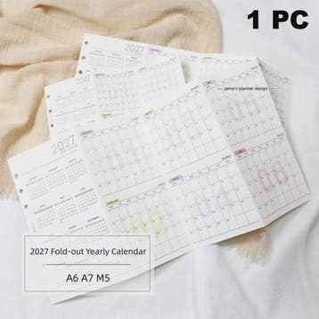 2027 Jaarkalender Navulling voor Planner | A6, A7, M5 | 4-Fo, Verzenden, Nieuw
