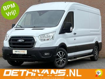 Ford Transit 2.0TDCI 130PK L3H2 Cruisecontrol / Camera / Tre, Stof, Gebruikt, Zwart, Wit