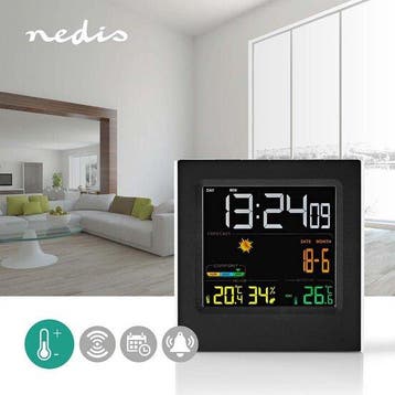 Nedis Weerstation - Binnen & Buiten - Inclusief draadloze we, Verzenden, Zo goed als nieuw