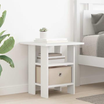vidaXL Nachtkastje met lade Wit 41 x 40 x 45 cm Bewerkt hout, Minder dan 45 cm, Verzenden, Nieuw, Minder dan 55 cm