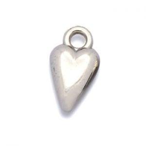 2 x Kinderkralen Bedel Acryl Hartje Zilver 13x7 mm (Bedels), Ophalen of Verzenden, Nieuw, Kraal