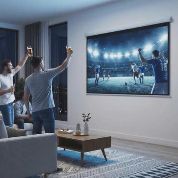 HOMCOM screen video projector 84 inches, 4:3 4K HD motorized, Verzenden, Nieuw