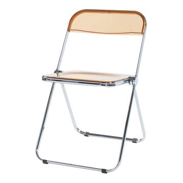 Klapstoel set van 2 Pornainen 74x46x47 cm oranje transparant, Huis en Inrichting, Stoelen, Verzenden, Nieuw
