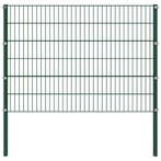 vidaXL Schuttingpaneel met palen ijzer 176,5x120 cm groen, Verzenden, Nieuw, IJzer, 2 meter of meer