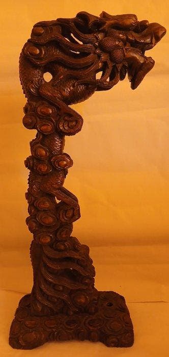 Dragon scupté - Hout - China, Antiek en Kunst