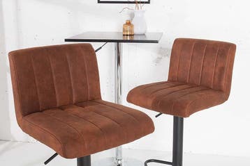 Draaibare retro barkruk PORTLAND vintage bruine barkruk -, Ophalen of Verzenden, Nieuw