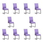 Set van 10 Leren eetkamerstoelen Remix - Toledo Lila, Ophalen of Verzenden, Nieuw, Leer, Vijf, Zes of meer stoelen