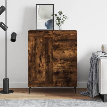 vidaXL Dressoir 69,5x34x90 cm bewerkt hout gerookt, Verzenden, Nieuw, Overige houtsoorten, Minder dan 50 cm