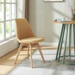 Eetkamerstoelen Fläten set van 2 stuks corduroy mosterdgeel, Huis en Inrichting, Stoelen, Verzenden, Nieuw