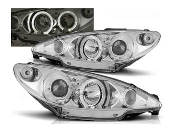 Angel Eyes koplampen Chrome geschikt voor Peugeot 206, Verzenden, Nieuw, Peugeot