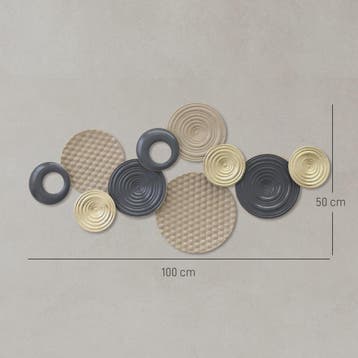 Moderne 3D Metaal Wanddecoratie Multi Disc - Wrought Iron Hu, Verzenden, Nieuw