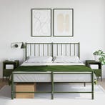 vidaXL Nachtkastjes 2 st 36x39x50,5 cm staal olijfgroen, Huis en Inrichting, Slaapkamer | Nachtkastjes, Verzenden, Nieuw, Metaal of Aluminium