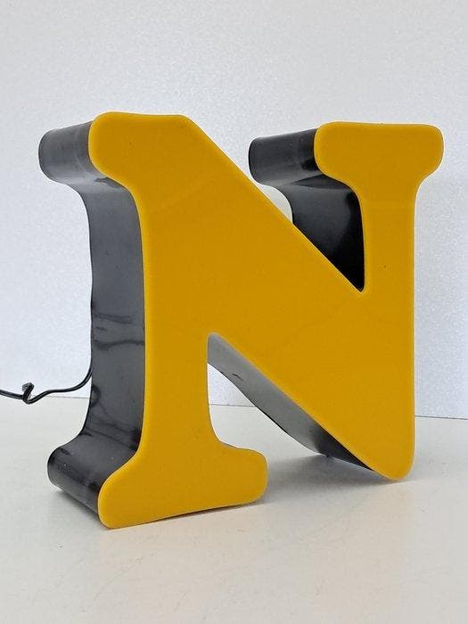 Lamp - Metaal - Letter N, Antiek en Kunst, Kunst | Designobjecten