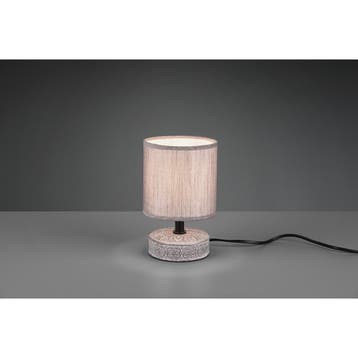 LED Tafellamp - Trion Maria - E14 Fitting - Rond - Mat Bruin, Ophalen of Verzenden, Nieuw, Keramiek, Overige fittingen